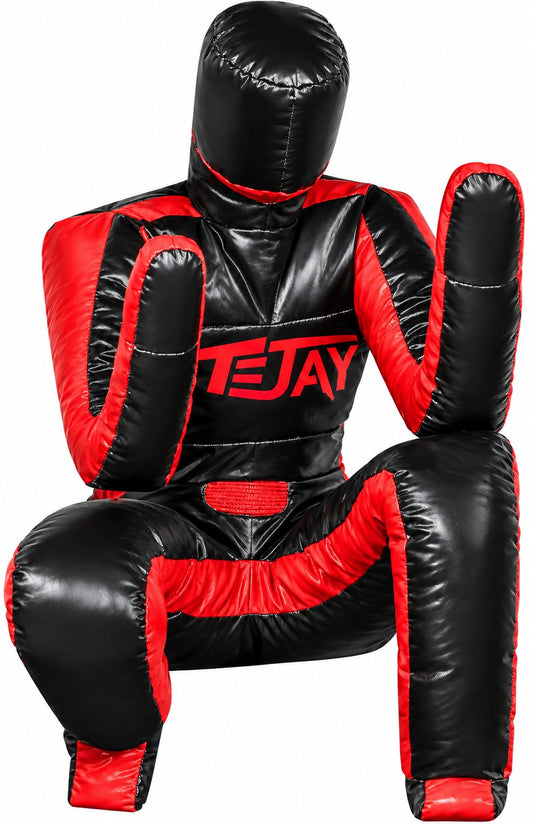 T=JAY Grappling Dummy Judo Punching Bag Dummy BJJ Wrestling Dummy defensive Position Brazilian JIU Jitsu Submission Self Defense Training Vinyl Dummy 70 inches UNFILLED,Black,L
